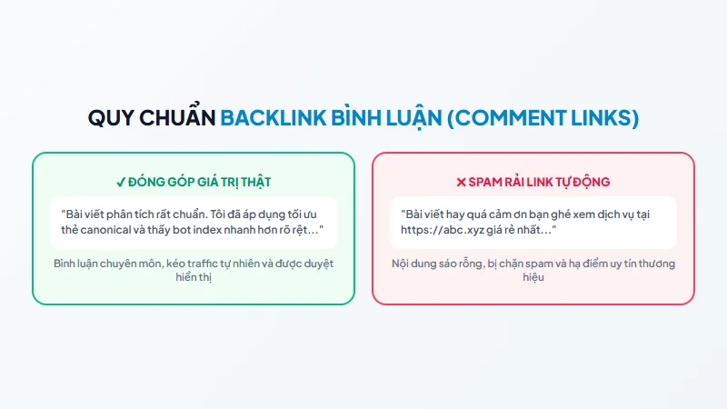 Quy chuẩn backlink bình luận và thảo luận diễn đàn