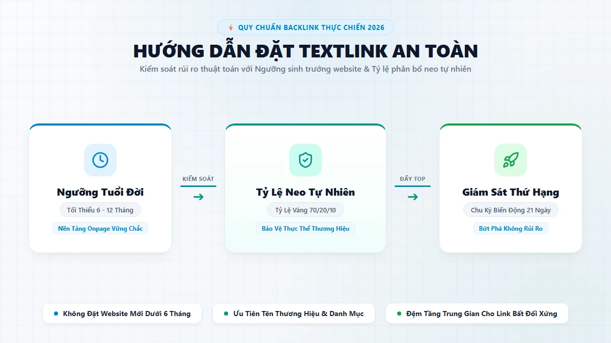 Hướng dẫn cách đặt textlink an toàn với Website Maturity Threshold và Tỷ lệ phân bổ Anchor Text Sitewide