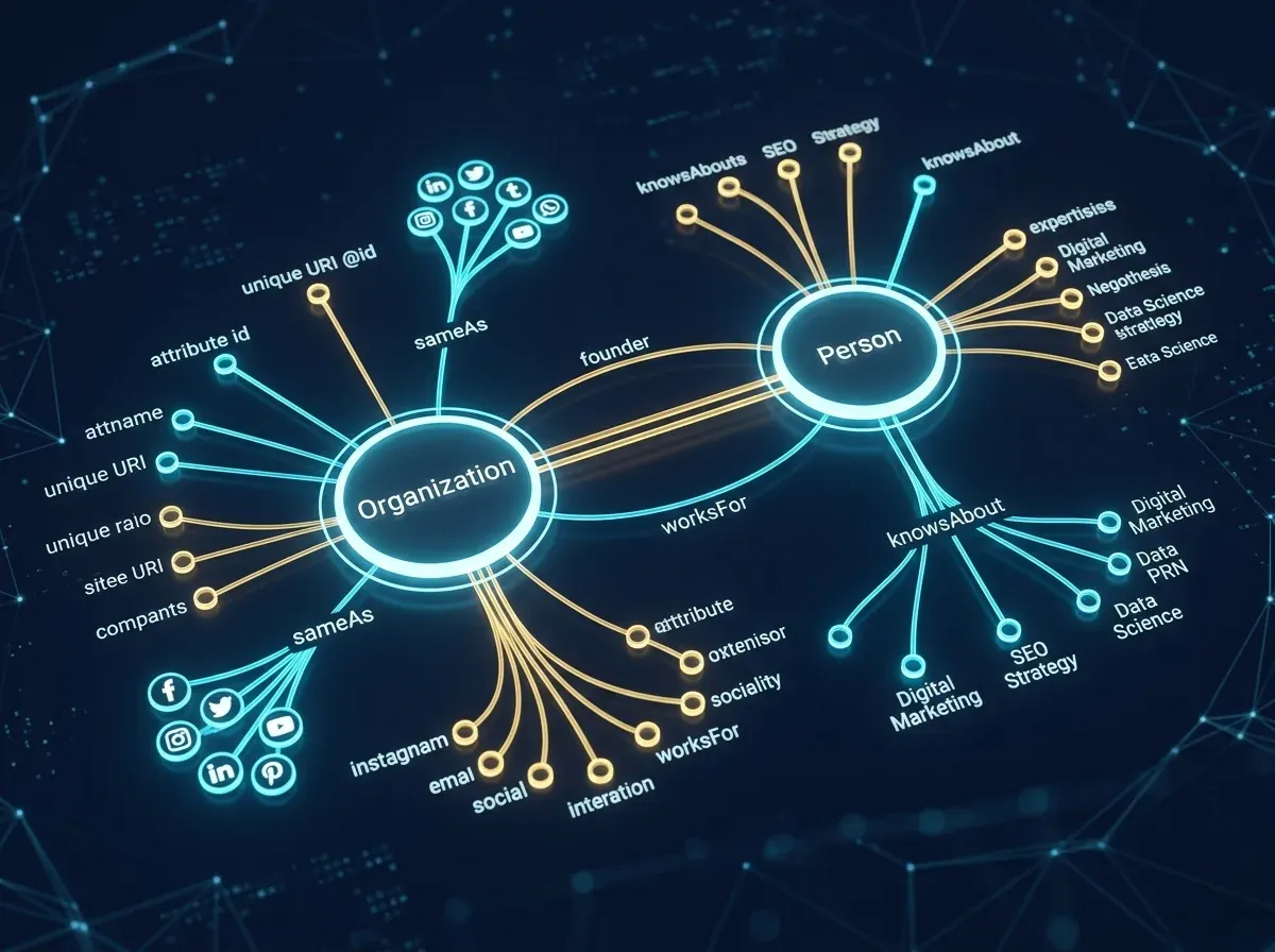 Cấu trúc dữ liệu có cấu trúc Schema Multi Node Graph kết nối Person và Organization