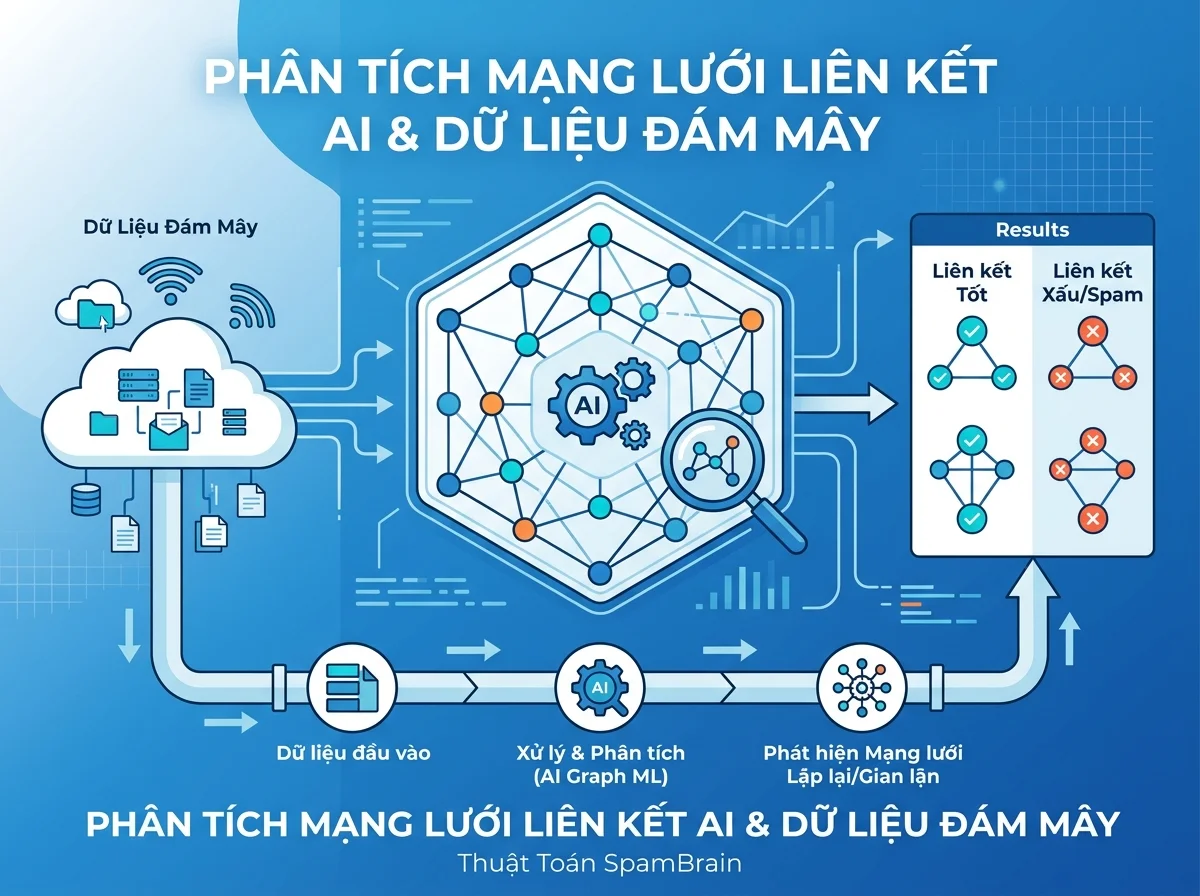 Cơ chế Google SpamBrain gom cụm đặc trưng Feature Clustering nhận diện mạng lưới PBN