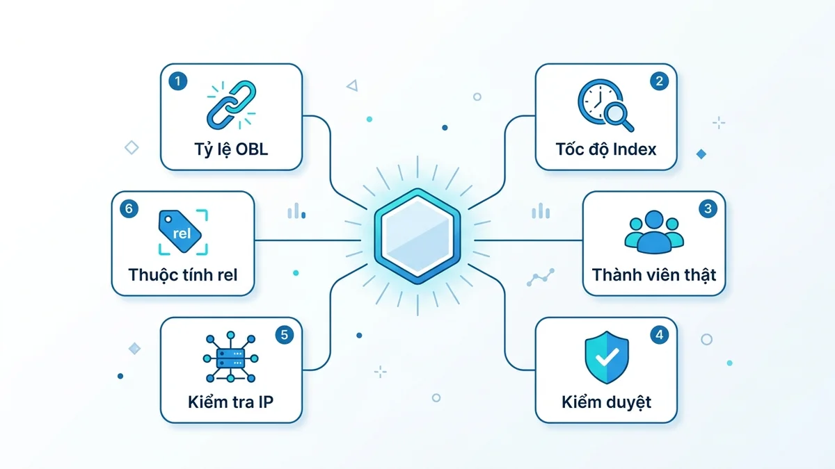 Sơ đồ 6 tiêu chuẩn định lượng thẩm định diễn đàn đi backlink chất lượng cao