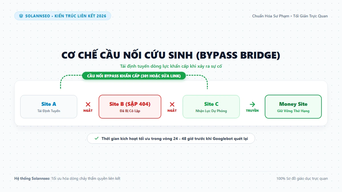 Bản vẽ kỹ thuật Cầu nối Cứu sinh Bypass Bridge tái định tuyến dòng lực khi mắt xích đứt gãy
