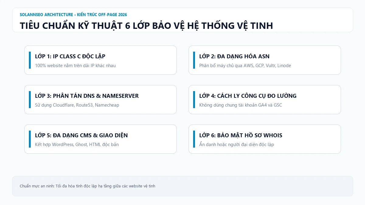 Tiêu chuẩn kỹ thuật bảo vệ hạ tầng che giấu footprint cho hệ thống vệ tinh