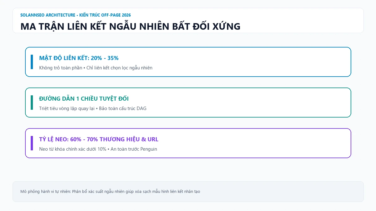 Mô phỏng ma trận liên kết ngẫu nhiên bất đối xứng triệt tiêu footprint