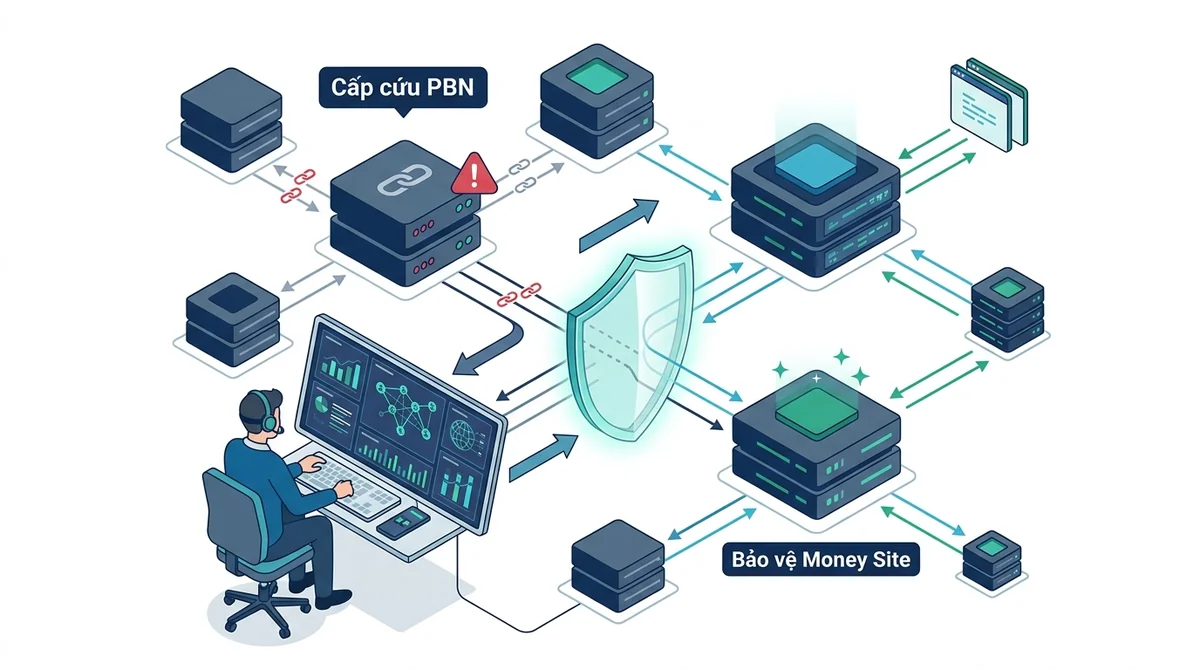 Cấp cứu website vệ tinh PBN bị de-index và kích hoạt Emergency Link Severing