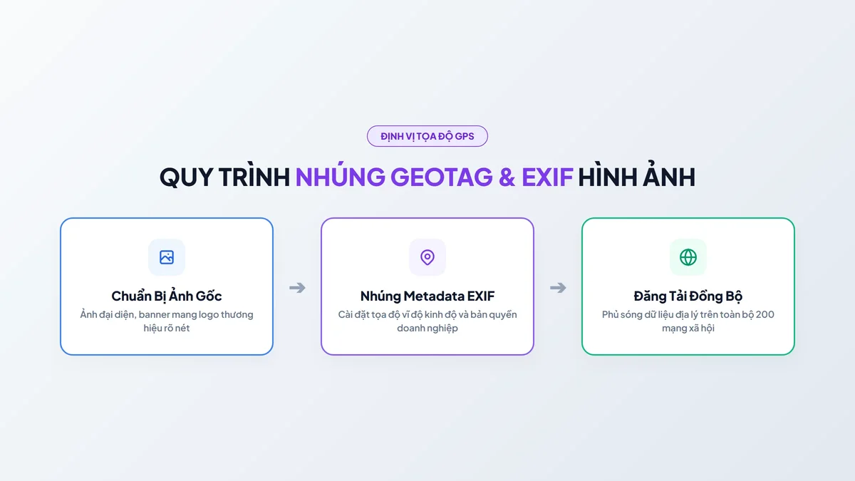 Quy trình nhúng tọa độ GPS và thiết lập các trường EXIF metadata chuẩn Entity SEO