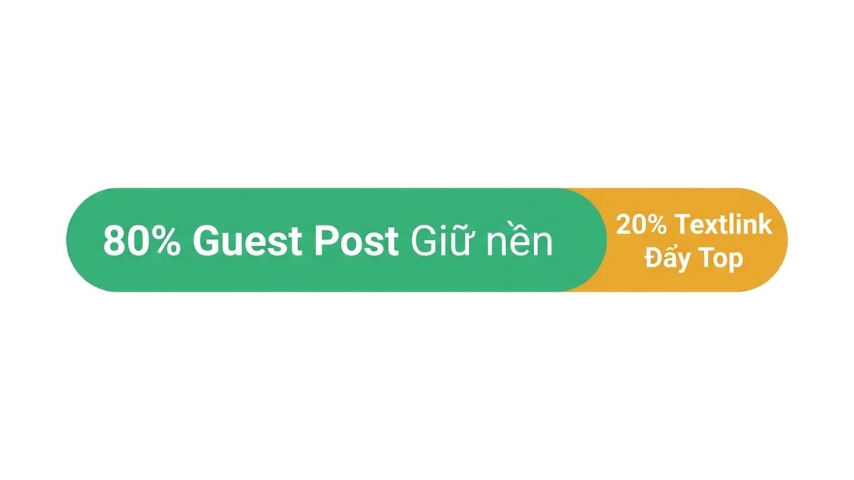 Sơ đồ phân bổ ngân sách chiến lược gọng kìm 80 20 kết hợp Guest Post và Textlink Báo