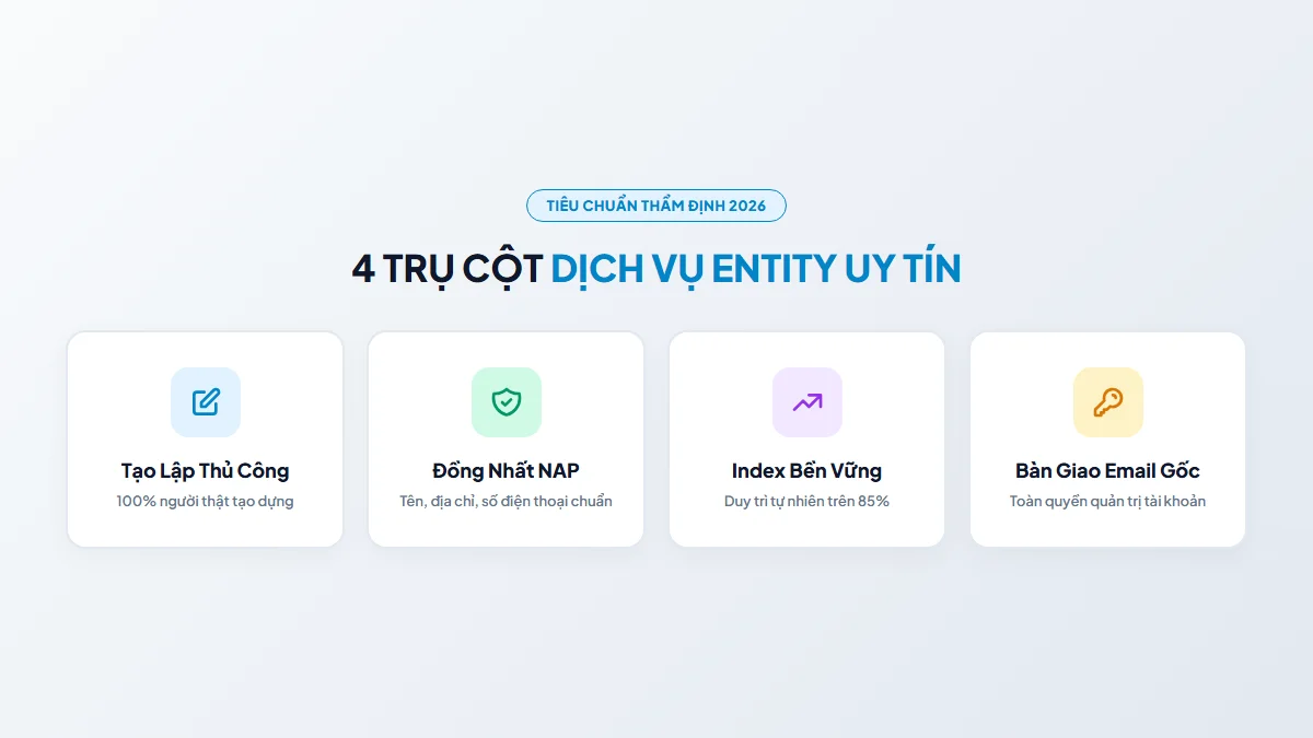 Tiêu Chí Chọn Dịch Vụ Entity Uy Tín: 5 Câu Hỏi Bóc Mẽ Đơn Vị Kém Chất Lượng