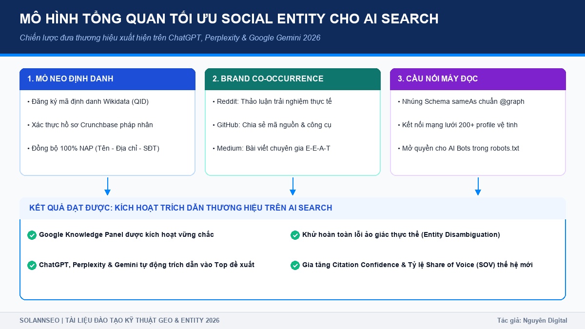 Tối ưu Social Entity xuất hiện trên AI Search ChatGPT Perplexity và Gemini