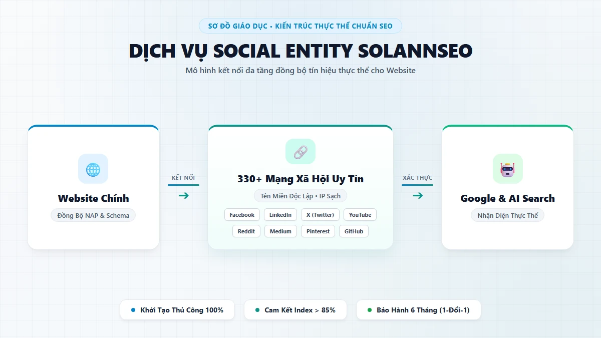 Dịch Vụ Social Entity Solannseo - 330+ Mạng Xã Hội Định Danh Chuẩn SEO