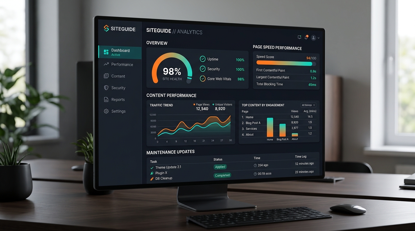 Bảng điều khiển chăm sóc website chuyên nghiệp Solannseo