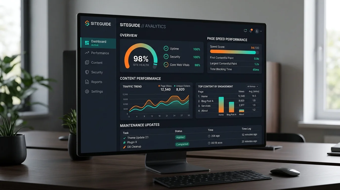 Bảng điều khiển chăm sóc website chuyên nghiệp Solannseo