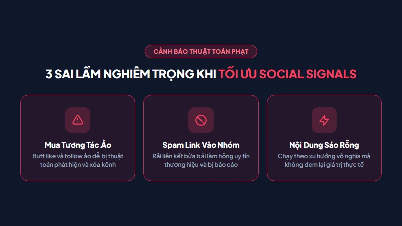3 Sai lầm nghiêm trọng khi tối ưu Social Signals và nguy cơ bị Google phạt
